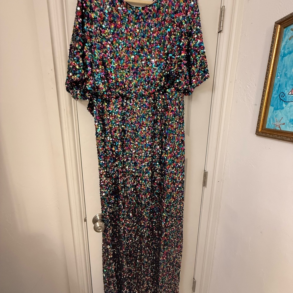 Multicolor Sequin Maxi Dress